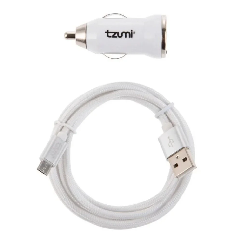 Tzumi 1 AMP Car Charger with 6ft Micro-USB Flat Cable